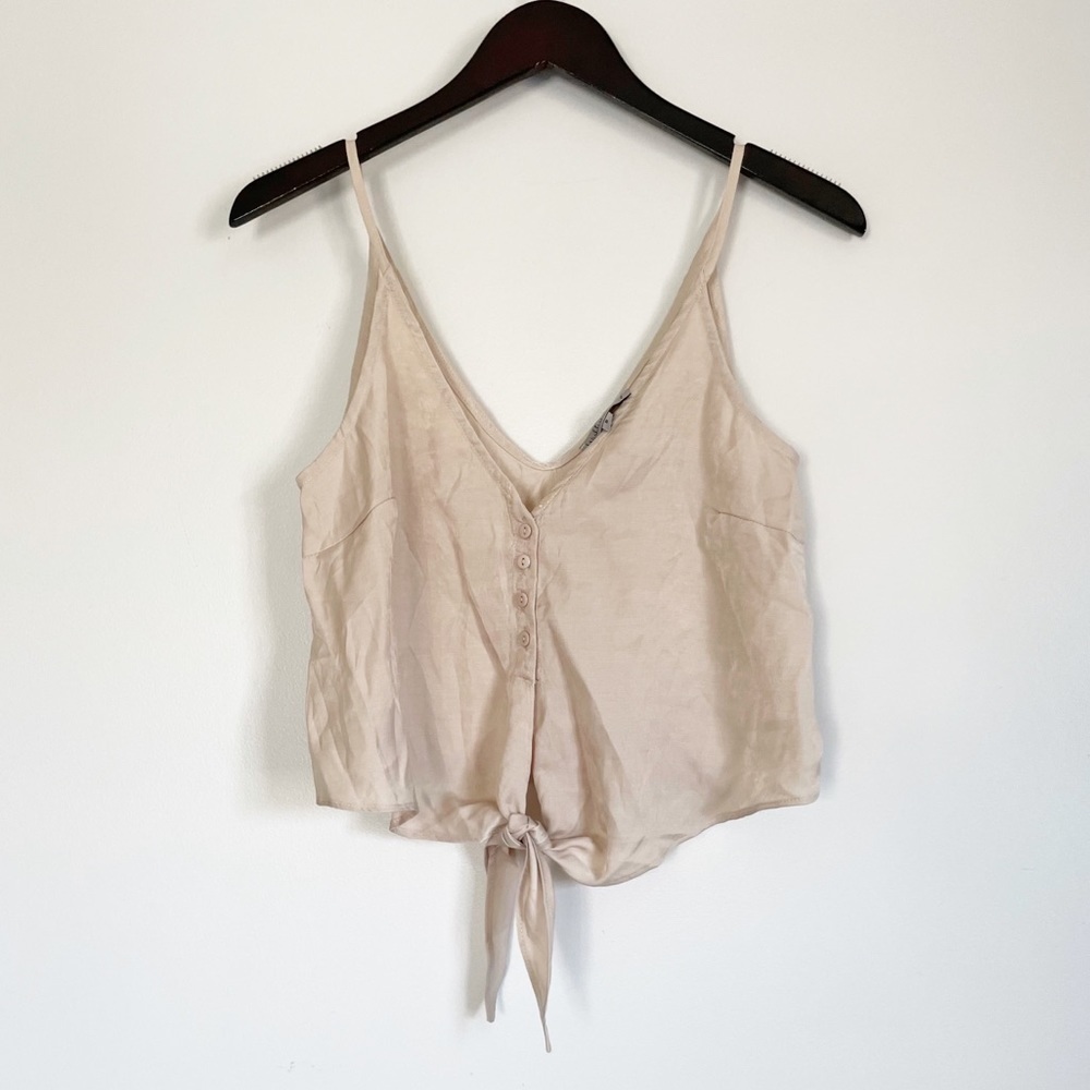 WISHLIST Button Cami Tie Waist Cream Small